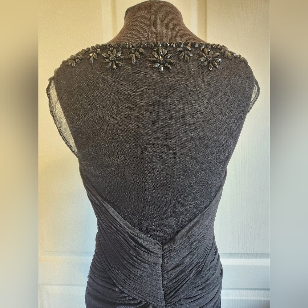 NWT Alyce Paris Black Cocktail Dress with Beaded Neckline Size 4 - Picture 5 of 9